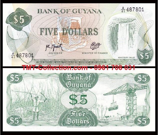Guyana 5 Dollars 1992 UNC