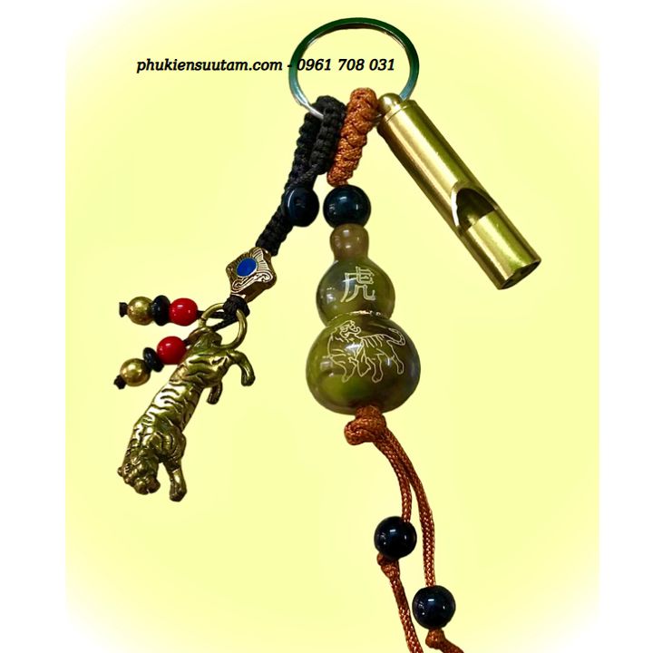 Móc Khoá Còi Đồng Hồ Lô Tượng Đồng Con Hổ