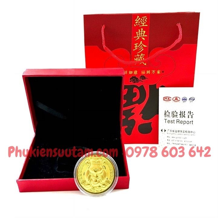 Hộp Đồng Xu Thần Tài CUTE mạ vàng túi Phúc - Phukiensuutam.com