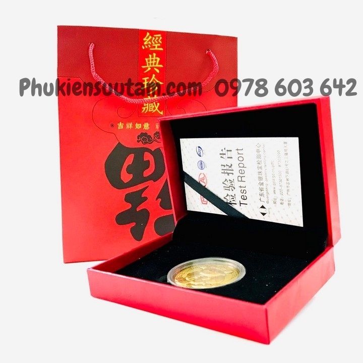 Hộp Đồng Xu Thần Tài CUTE mạ vàng túi Phúc - Phukiensuutam.com