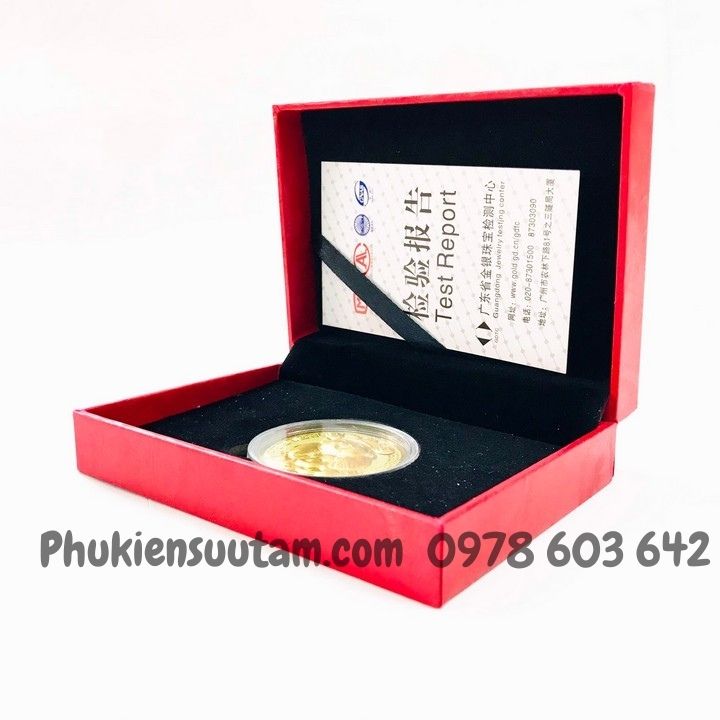 Hộp Đồng Xu Thần Tài CUTE mạ vàng túi Phúc - Phukiensuutam.com