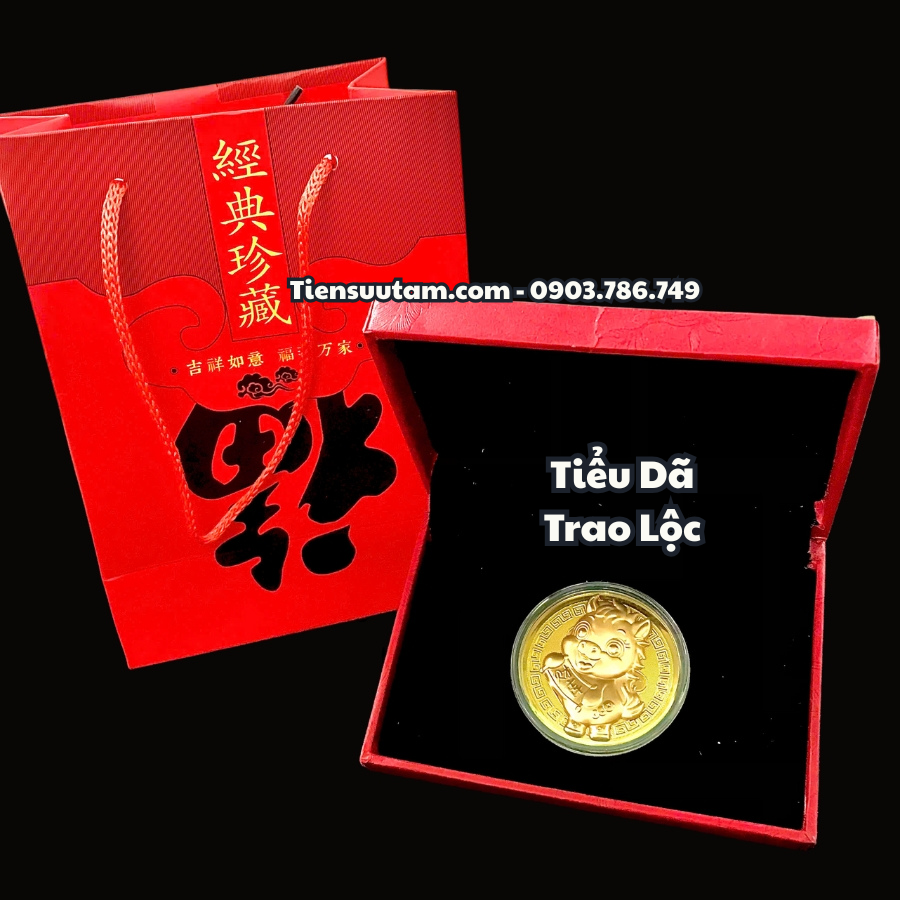 Hộp Miếng Xu Hình Con Ngựa Cute Mạ Vàng Túi Phúc