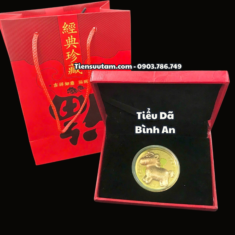 Hộp Miếng Xu Hình Con Ngựa Cute Mạ Vàng Túi Phúc