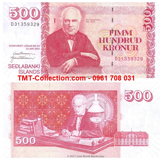 Iceland 500 Kronur 2001 UNC