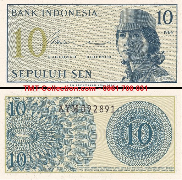 Indonesia 10 Sen 1964 UNC