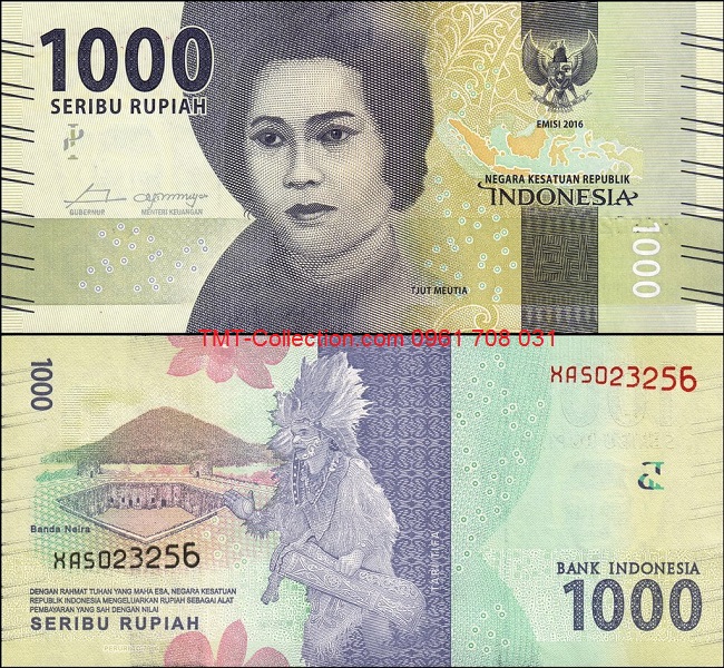 Indonesia 1000 Rupiah 2016 UNC