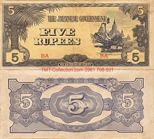 Japan - Nhật 5 yên quân đội Nhật tại Myanmar