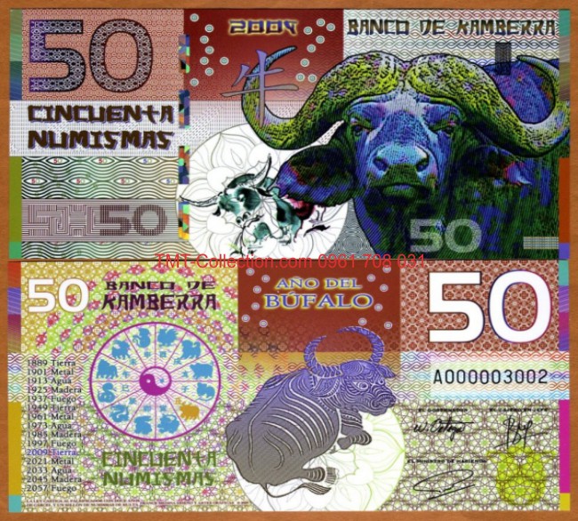 Kamberra 50 numismas 2009 UNC Trâu