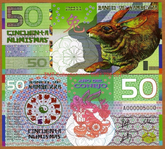 Kamberra 50 numismas 2011 UNC Thỏ