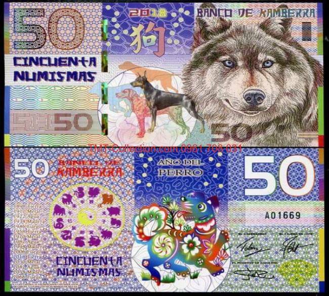 Kamberra 50 numismas 2018 UNC Chó