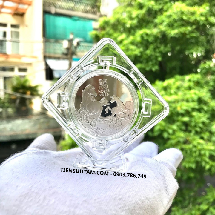 Khung Xoay Xu Úc Hình Con Ngựa Mạ Bạc 2026