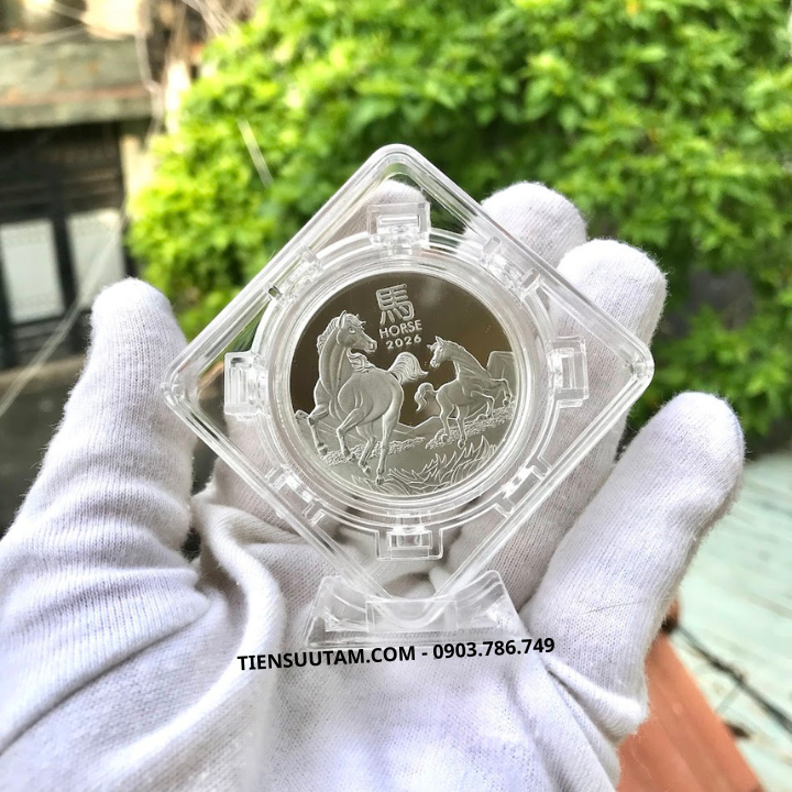 Khung Xoay Xu Úc Hình Con Ngựa Mạ Bạc 2026