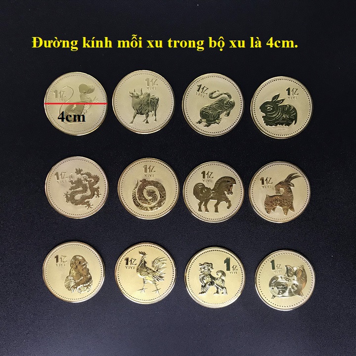 Bộ xu 12 con giáp 1 Yi Trung Quốc - TMT Collection.com