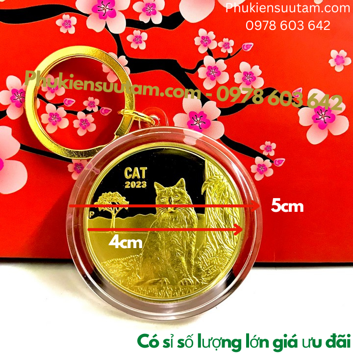 Móc Khóa Xu Úc Hình Con Mèo Vàng - Phukiensuutam.com