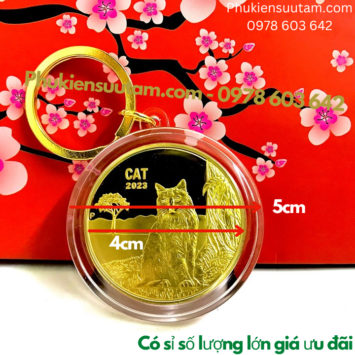 Móc Khóa Xu Úc Hình Con Mèo Vàng - Phukiensuutam.com