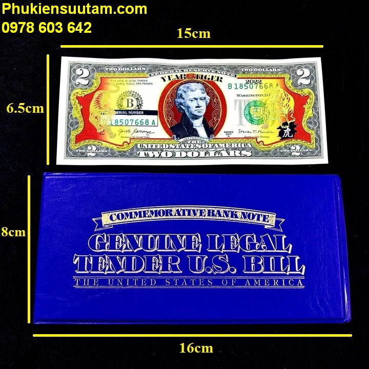 Tiền 2 USD Hình Con Cọp Mạ Vàng 2022 SERI ĐẸP (68,79,39,86 tam hoa) - Phukiensuutam.com
