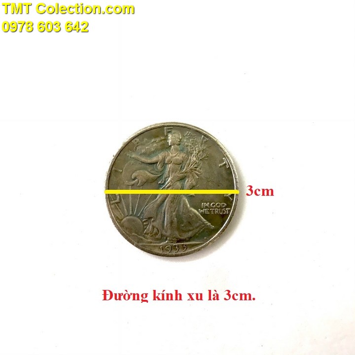 Xu Mỹ - USA 1/2 Dollar Liberty 1933 FAKE - TMT Collection.com