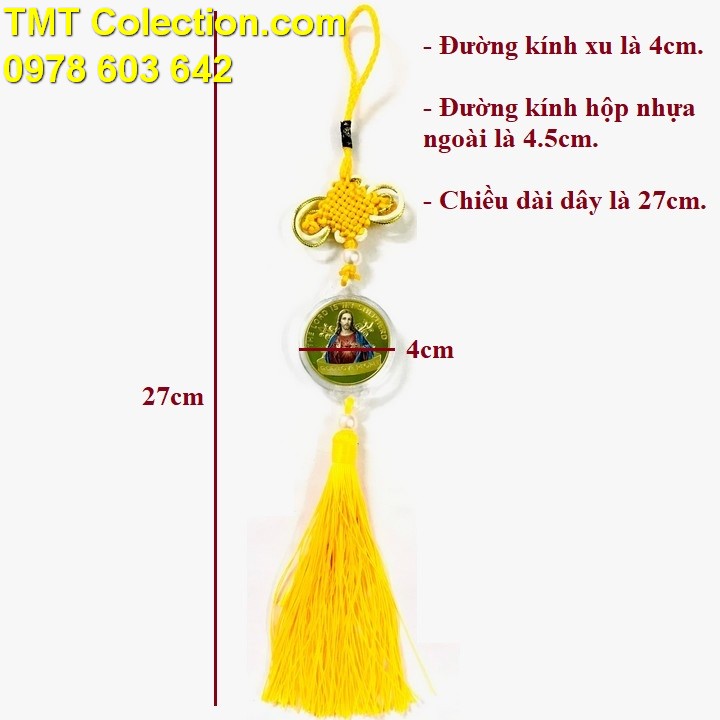 Dây Treo Xu Thánh Tâm Chúa Giêsu Kitô In Màu - TMT Collection