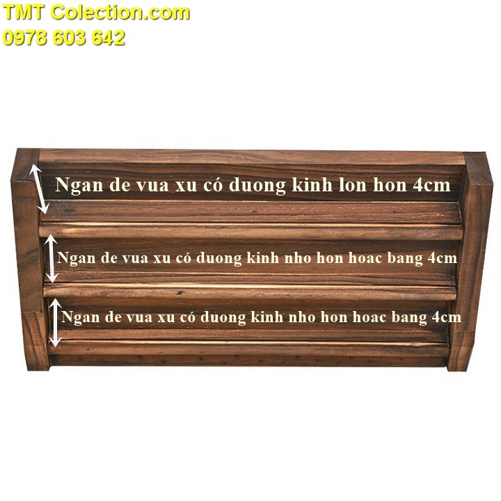 Kệ gỗ trưng bày đồng xu nằm đứng (Không kèm xu) - TMT Collection