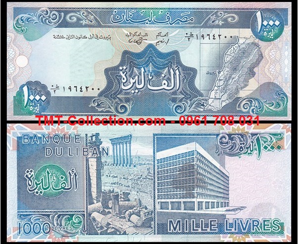 Lebanon - Li ban 1000 Liver 1988 UNC