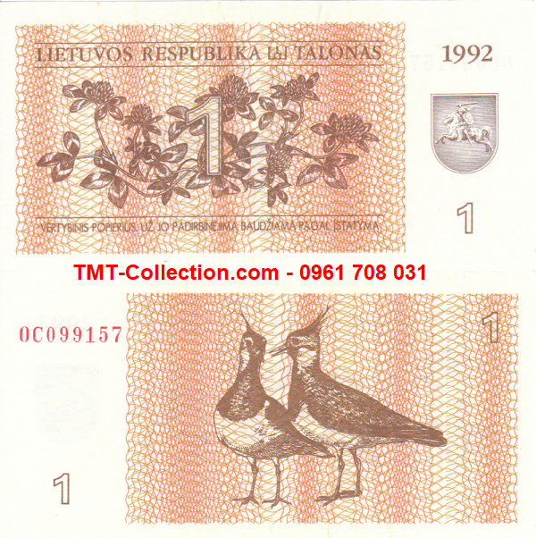 Lithuania 1 Talonu 1992 UNC