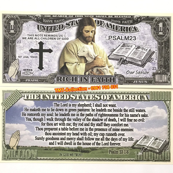 Tiền play money hình Thiên Chúa và con cừu