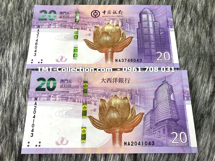 Macao 20 dollars 2019 UNC kỷ niệm Folder