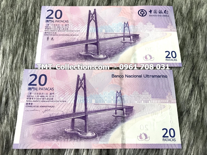 Macao 20 dollars 2019 UNC kỷ niệm Folder