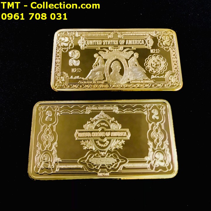 Medal hình 2 Dollars Mỹ - TMT Collection