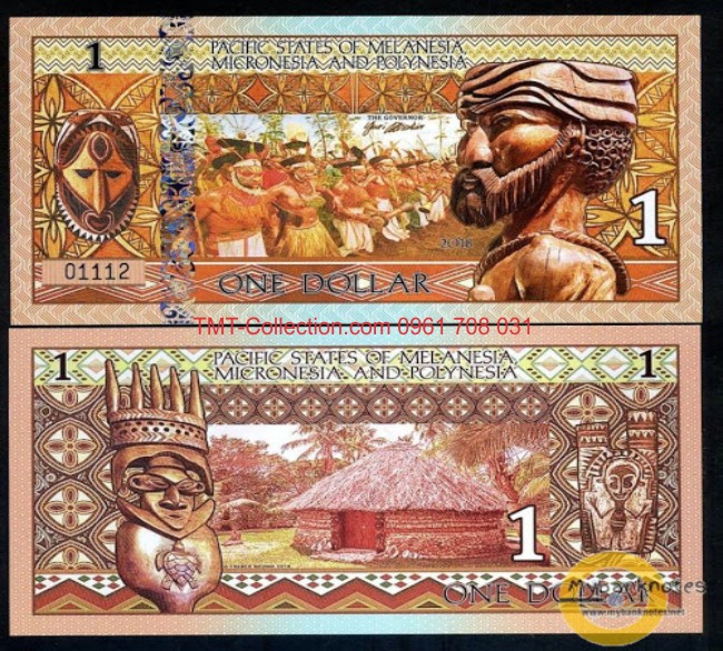 Melanesia và Polynesia 1 dollar 2018 UNC Polyme