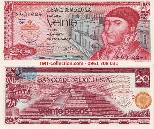 Mexico 20 Pesos 1987 UNC (tờ)