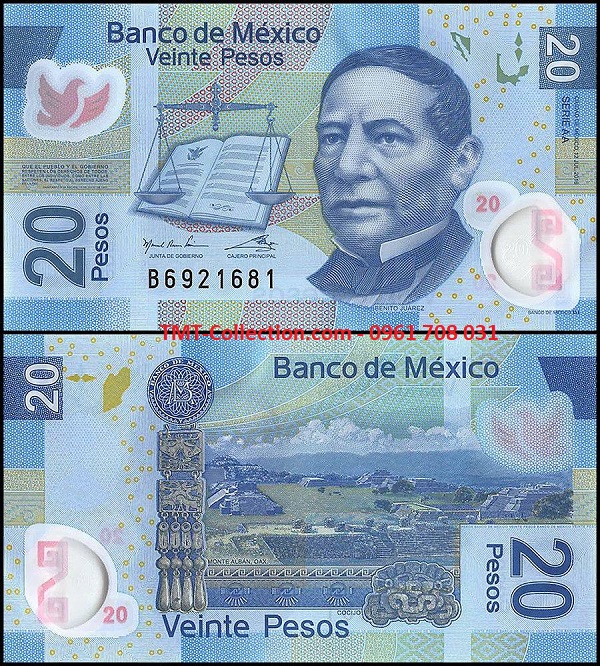 Mexico 20 Pesos 2013 UNC Polymer (tờ)