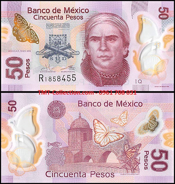 Mexico 50 Pesos 2014 UNC Polymer (tờ)