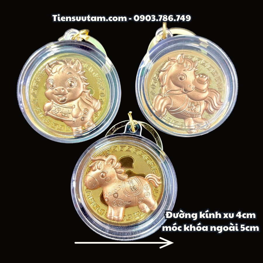 Móc Khóa Miếng Đồng Xu Con Ngựa Cute 2026