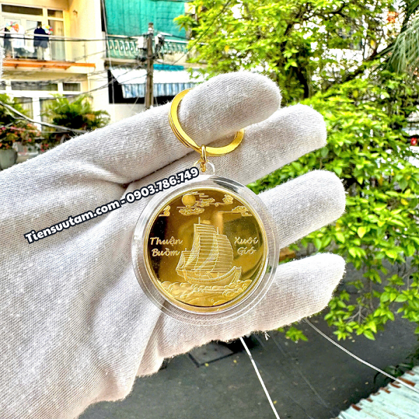 Móc Khoá Xu Hình Con Ngựa Mã Đáo Thuận Buồm