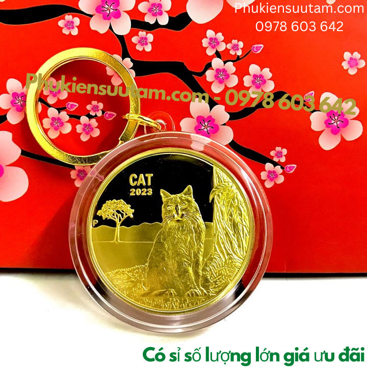 Móc Khóa Xu Úc Hình Con Mèo Vàng - Phukiensuutam.com