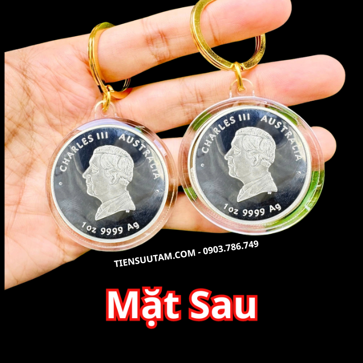 Móc Khóa Xu Úc Hình Con Ngựa Mạ Bạc 2026
