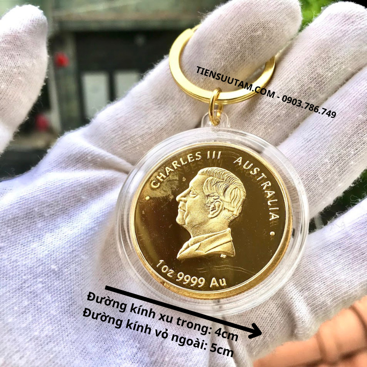 Móc Khóa Xu Úc Hình Con Ngựa Mạ Vàng 2026