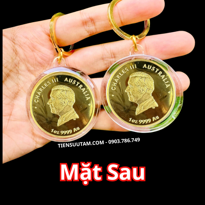 Móc Khóa Xu Úc Hình Con Ngựa Mạ Vàng 2026