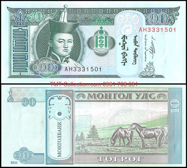 Mongolia - Mông Cổ 10 Tugrik 2011 UNC