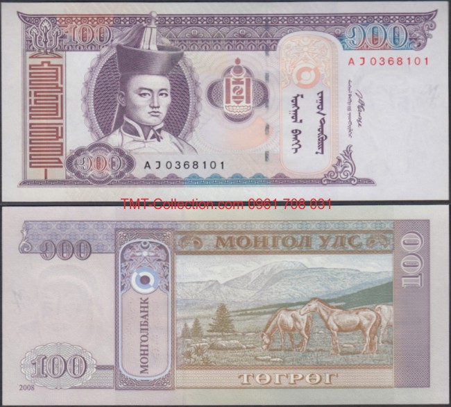 Mongolia - Mông Cổ 100 Tugrik 2008 UNC