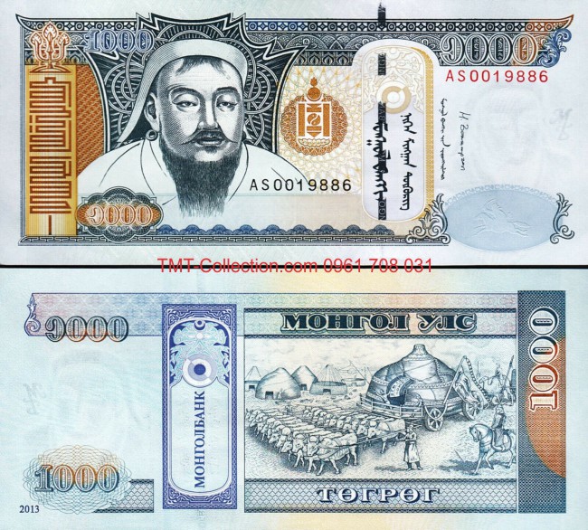 Mongolia - Mông Cổ 1000 Tugrik 2013 UNC