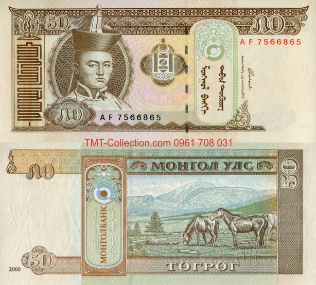 Mongolia - Mông Cổ 50 Tugrik 2008 UNC