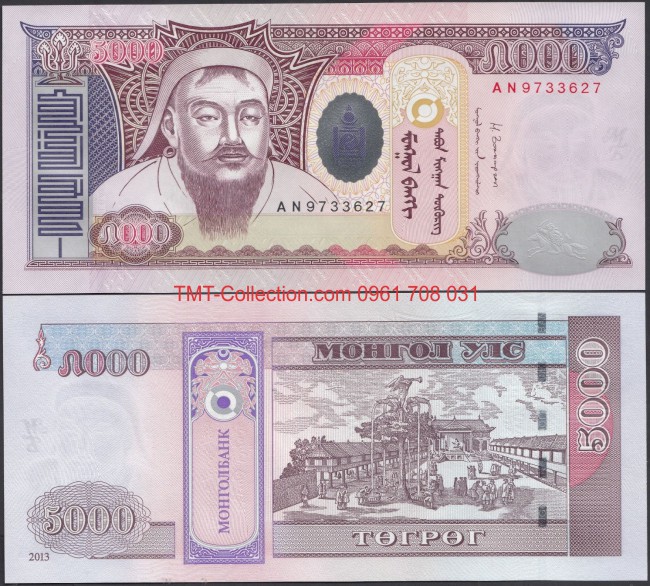 Mongolia - Mông Cổ 5000 Tugrik 2013 UNC