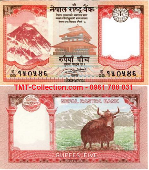 Nepal 5 Rupees 2017 UNC (Tờ)