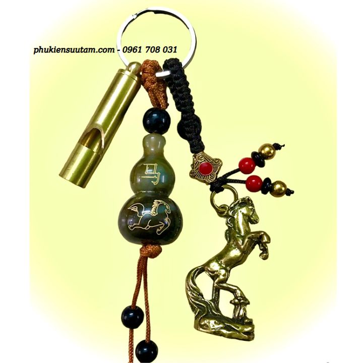 Móc Khoá Còi Đồng Hồ Lô Tượng Đồng Con Ngựa