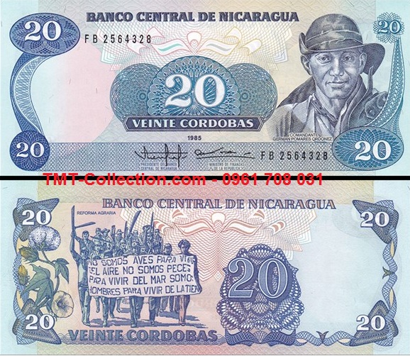 Nicaragua 20 Cordobas 1985 UNC