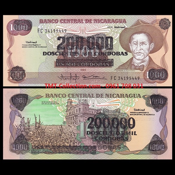Nicaragua 200.000 Cordobas 1985 UNC