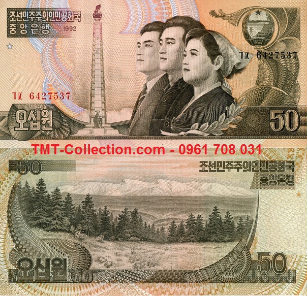 North Korea - Triều Tiên 50 Won 1992 UNC