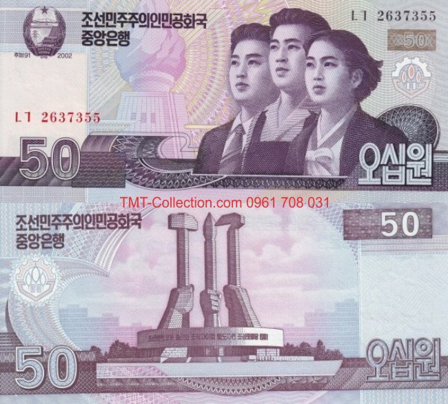 North Korea - Triều Tiên 50 Won 2009 UNC